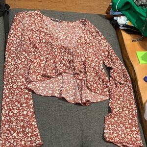 SHEIN Red Floral Blouse